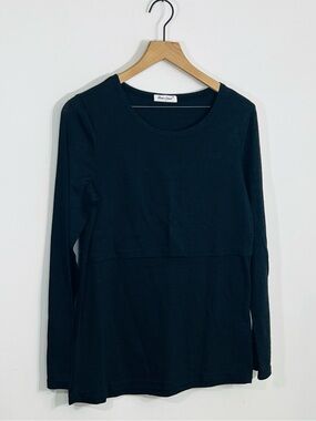 Bearsland Nursing Long Sleeve Minimalist Pullover Casual Black Preppy Everyday